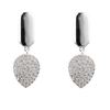 Cz Water Drop Shaped Earrings Rhodium Plated