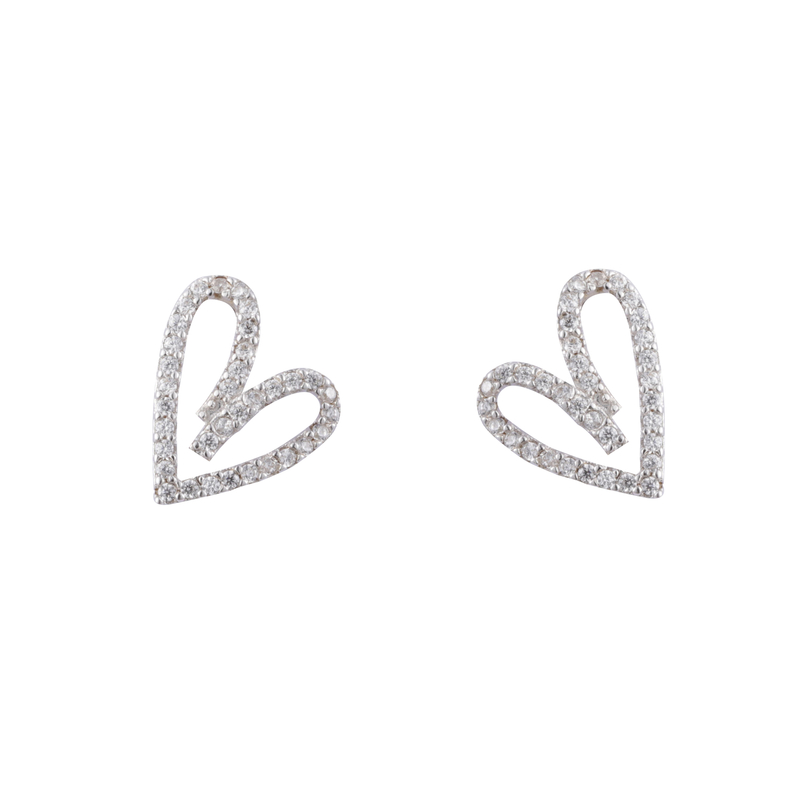 Heart Shaped Full CZ Decorated Earrings EXW Price