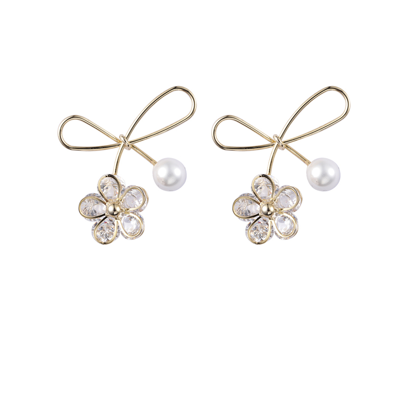 Bowknot Pearl Fashion Earrings 