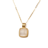 Square with Semi-precious Stone Pendant Necklace