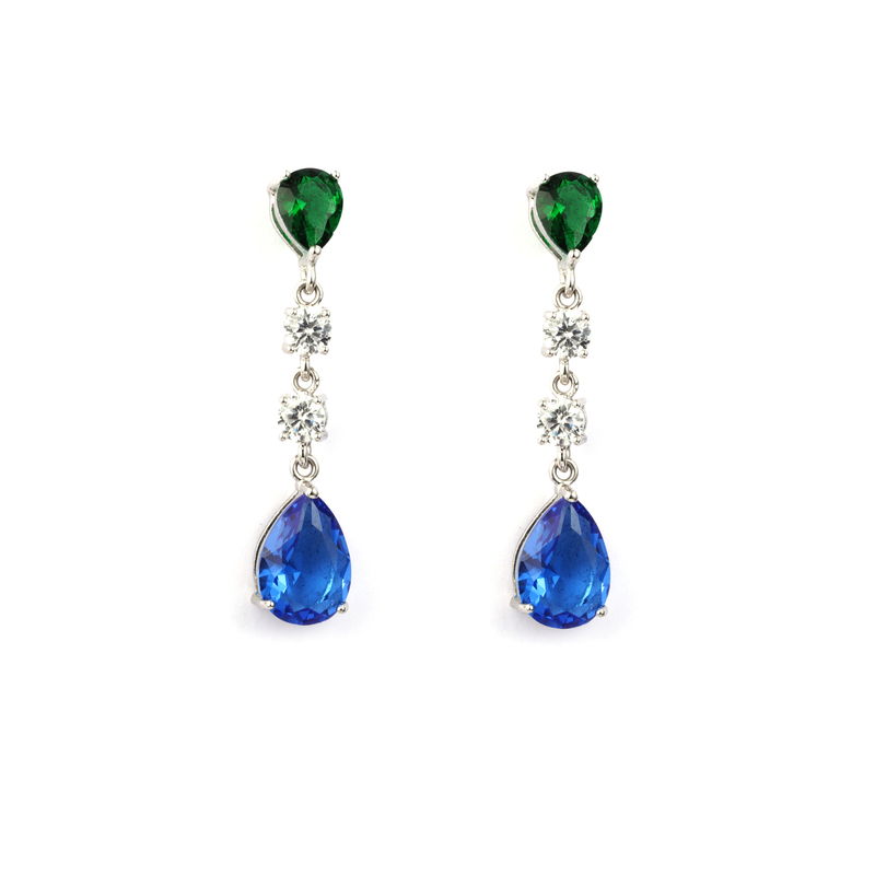 Colored Zirconia Fashion Earrings 