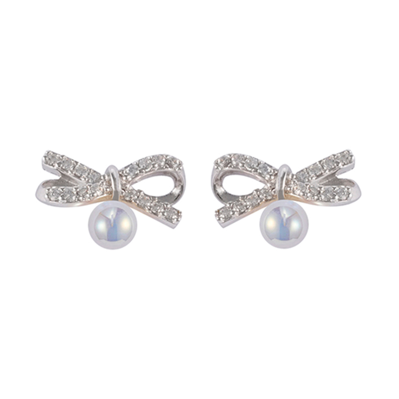 In-stock Basic Pearl Cz Earrings