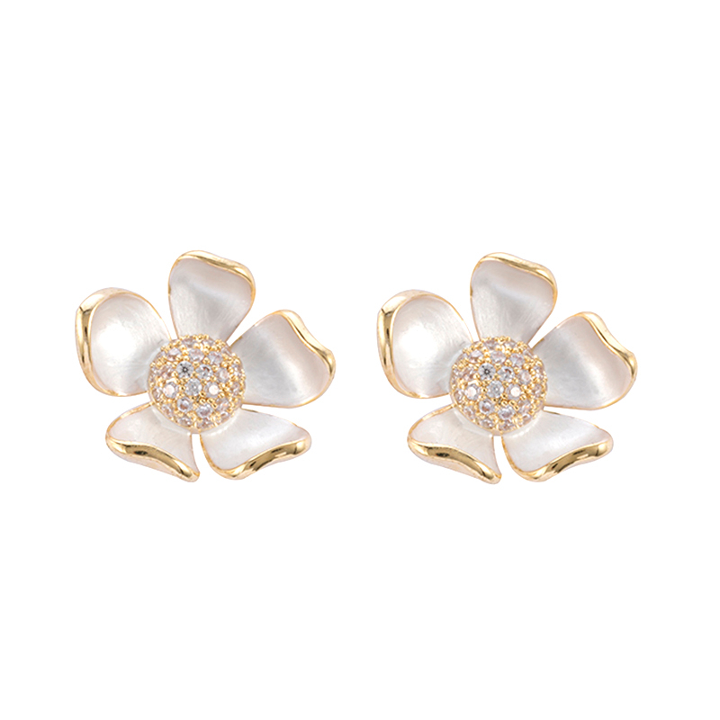 Flower Earrings Matte Surface
