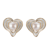 Heart Shaped Pearl Stud Earrings Available $1.75-2.25