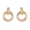 In-stock Mother Shell And Cubic Zirconia Round Earrings