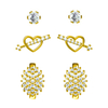 In-stock 3-pair Suits Cz Earrings$2.27~2.7