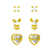 In-stock 3-pair Suits Cz Earrings$2.07~2.5