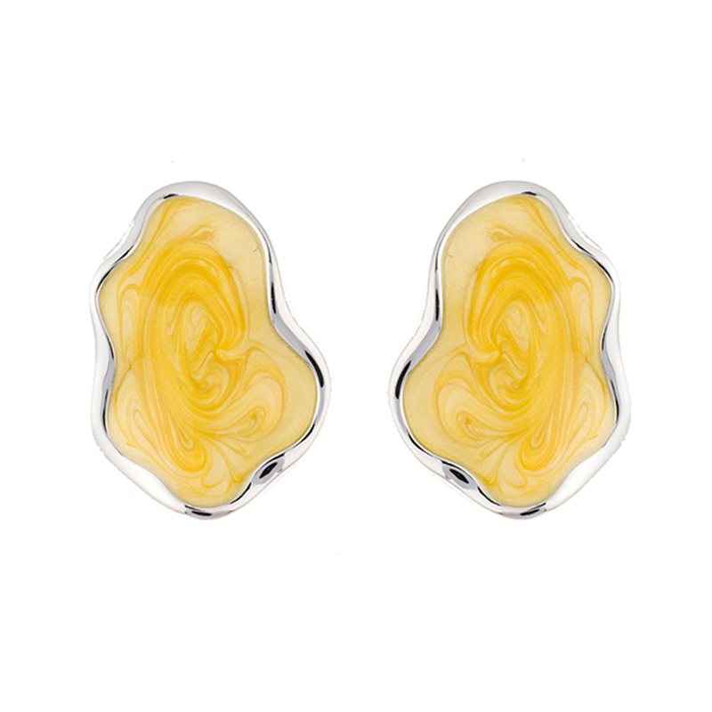 In-stock Yellow Enamel earrings$1.1~1.6