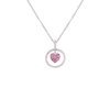 Red Heart Charm Necklace Cubic Zirconia Decor