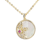 Shell Decorated Coin Shaped Charm Necklace