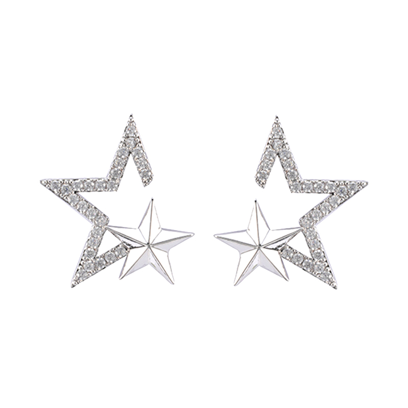 Pentagram Cubic Zirconia Earrings