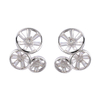 In-stock carriage wheel cubic zirconia earring