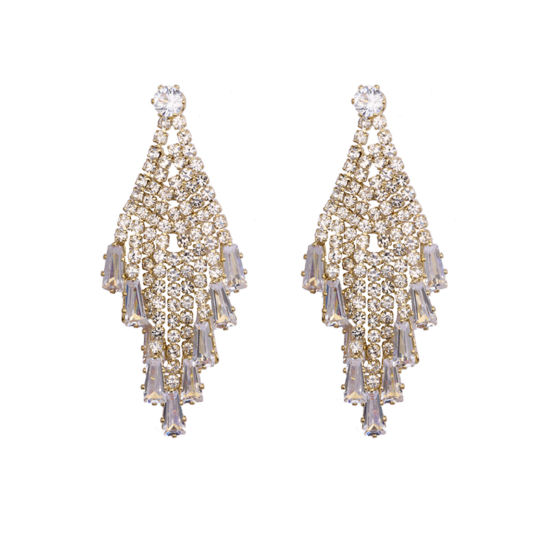 stone cluster drop Earrings wholesale $1.4