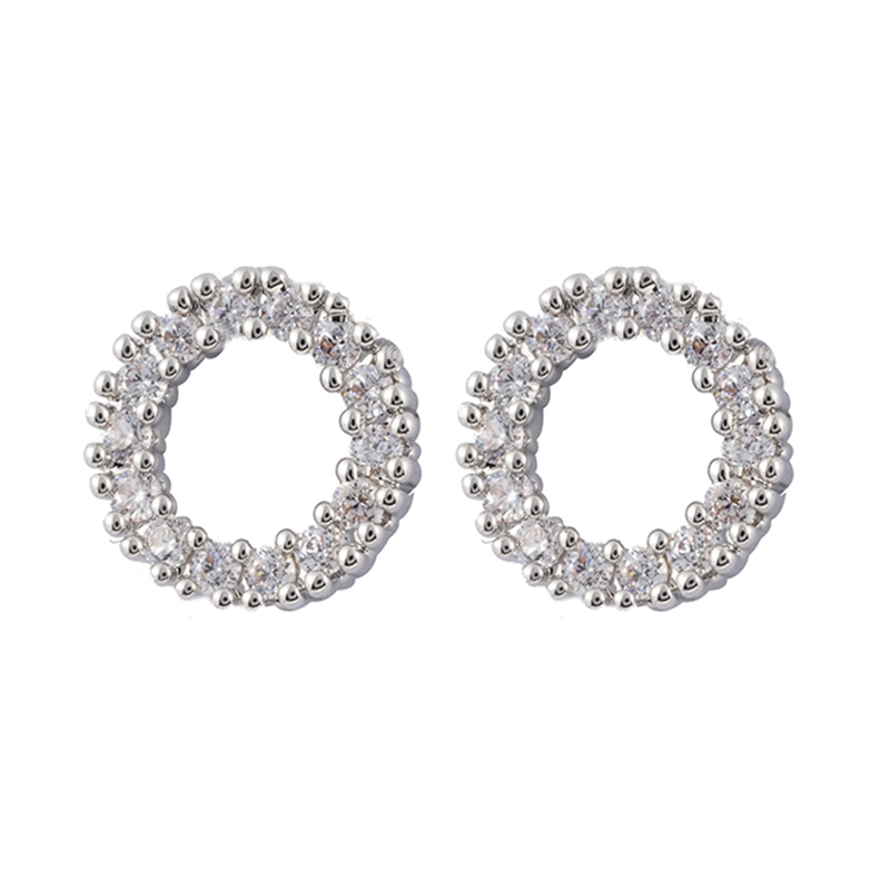 In-stock Cubic Zirconia Circle Earrings