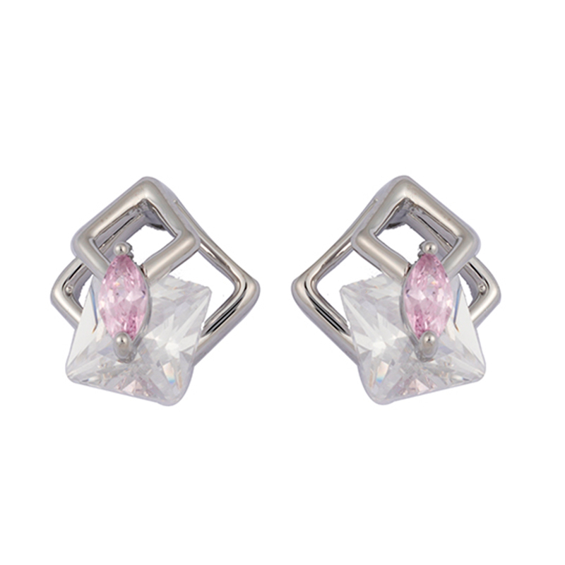 Colored Stone Stud Earrings