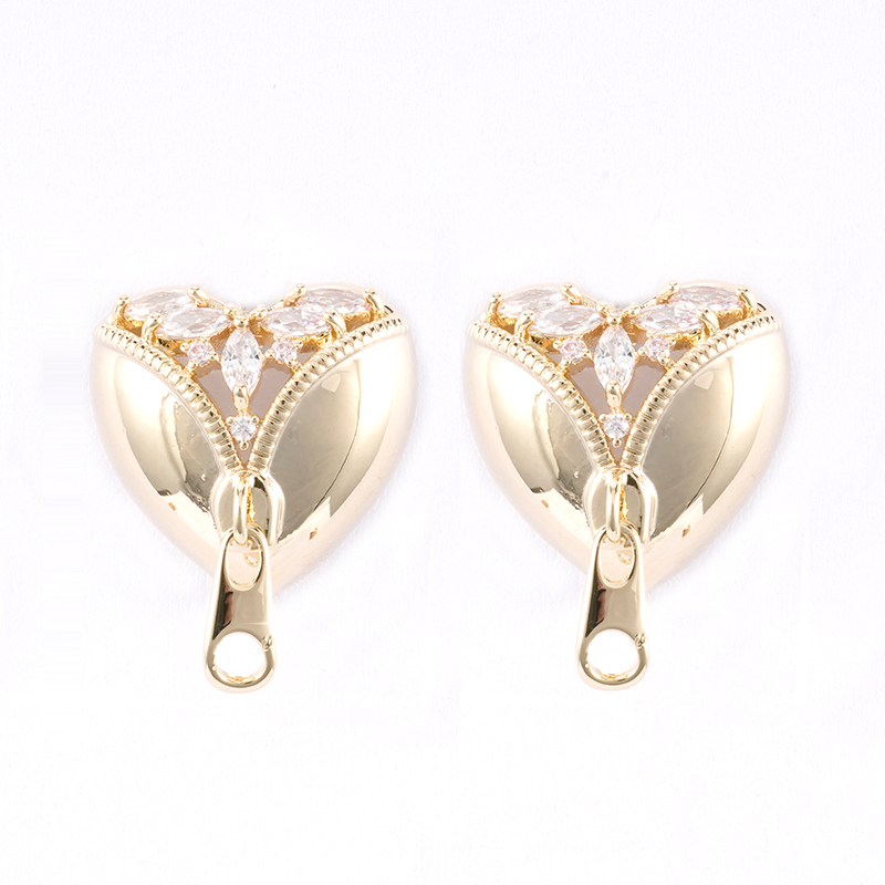 Zipper Heart Stud Earrings