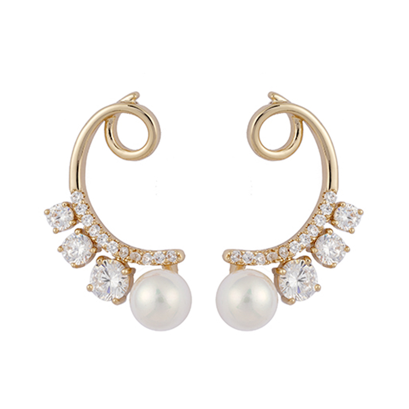 In-stock Basic Pearl Cz Earrings $1.73-2.33