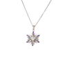 Purple Cubic Zirconia Snowflake Charm Necklace