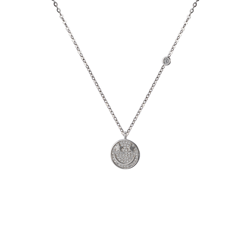 Smiling Face Pendant Necklace in Stock