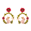  In-stock Rabbit with Flowers Multi-color Earrings $2.5~3.0
