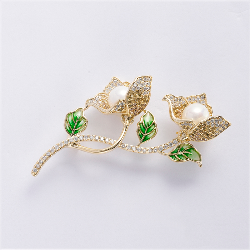 Pearl Decor Flower Brooch Available $6.1-6.6