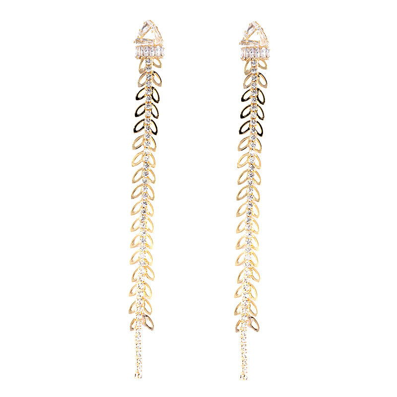 Brass tassel earring with leaf for sales $1.0--$1.6