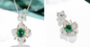 Green Gemstone Flower Pendant Necklace NTB058