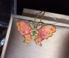 Enamel Butterfly Pendant Necklace NTB061