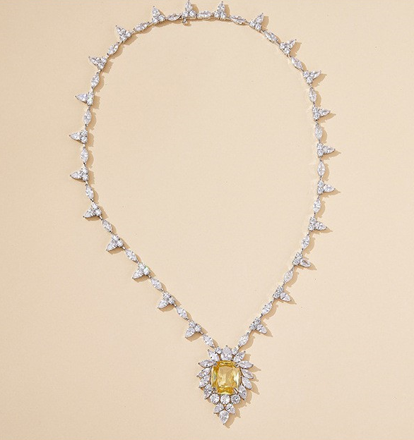 Yellow Stone Pendant Necklace NTB064