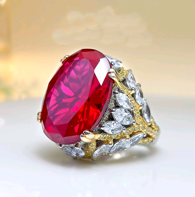 Red Big Gemstone Ring RTB017