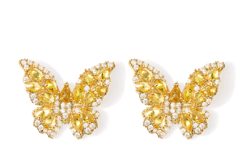 Butterfly Zircon Stud Earrings ETB070