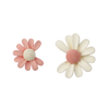 Creamy Pink And White Daisy Earrings High Quality Enamel Spraying Effect