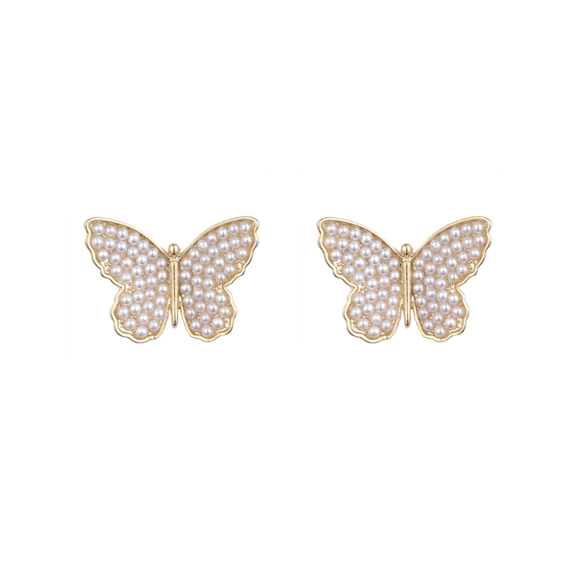 Butterfly Shaped Pearl Earrings