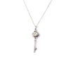 Rhodium Plated Key Pendant Silver Necklace 