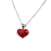 Red Heart Pendant with Rhinetone Balls Neckalace