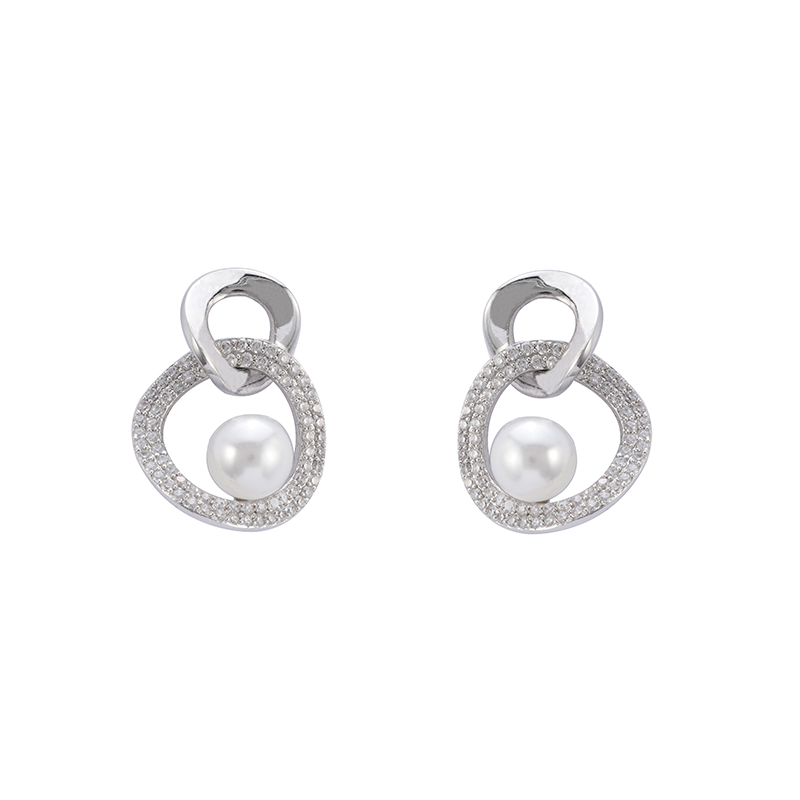 In-stock Cz And Pearl Dailly Basic Earrings