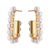 Hoop Earrings Faux Pearl Decor $3.19-3.69