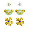Multi-piece Set Bear And Flower Earrings$2.0~2.5
