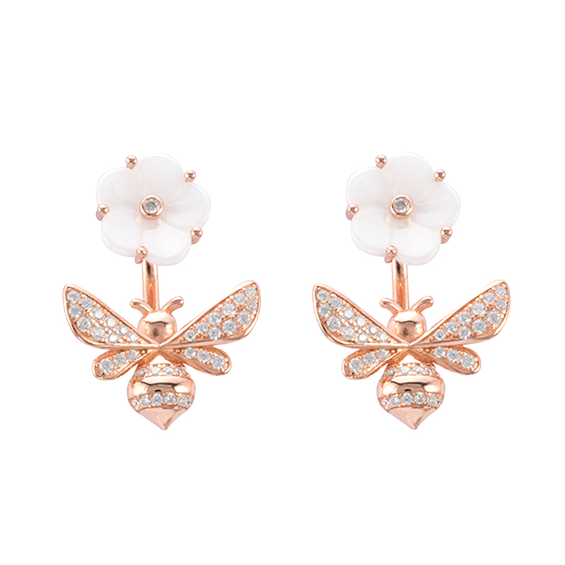 In-stock butterfly flower Cz Earrings