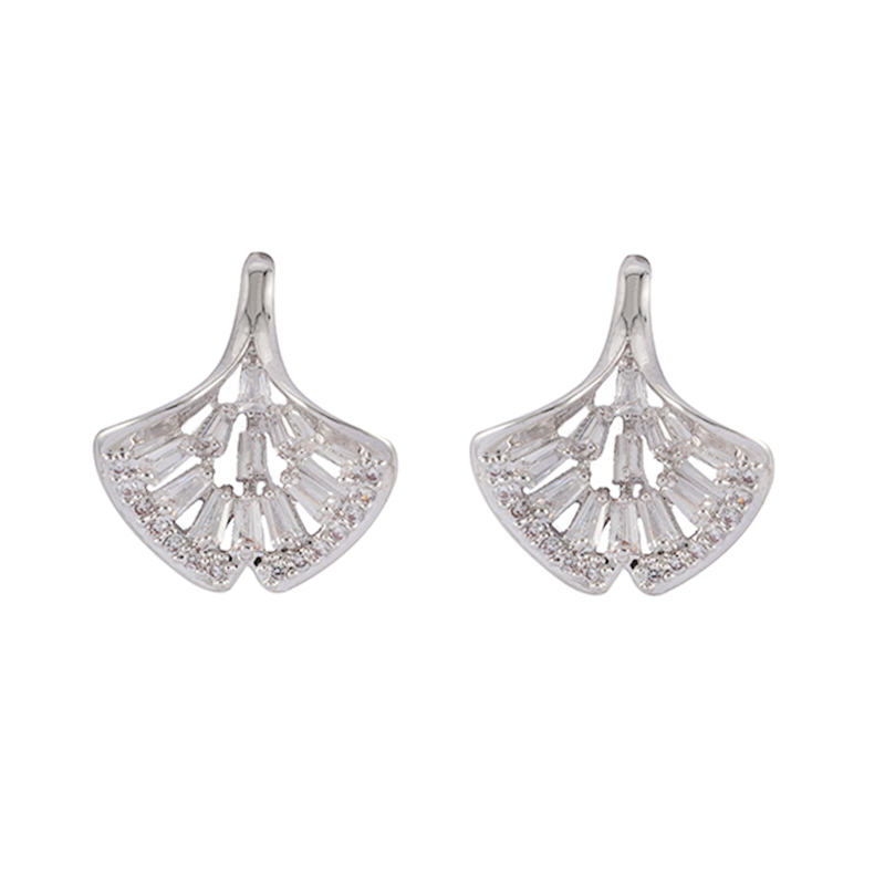 Zirconia Leaf Earrings