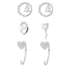 In-stock 3-pair Suits Cz Earrings$2.15~2.6