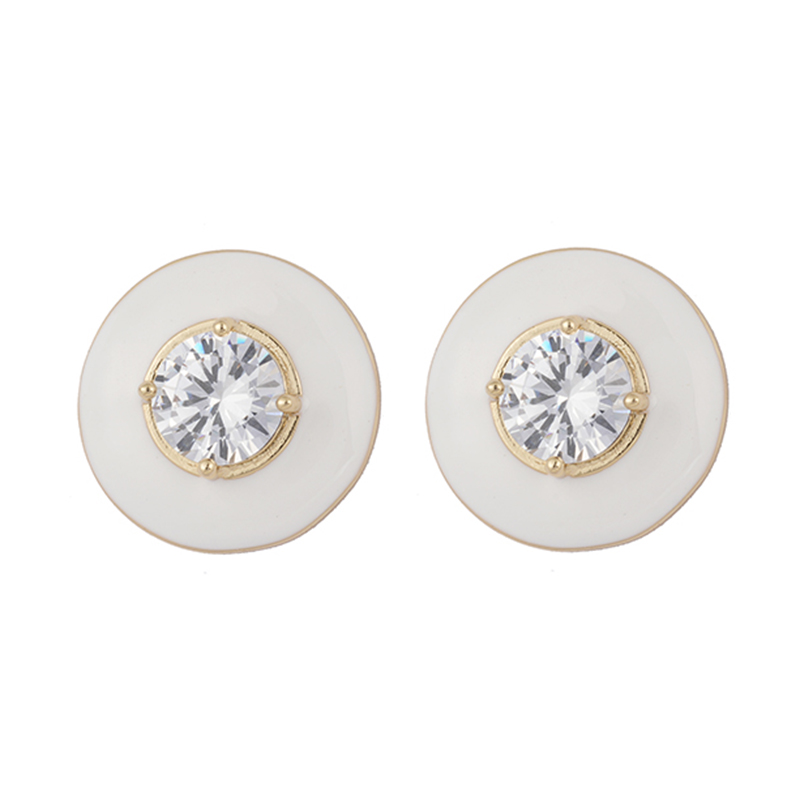 In-stock enamel CZ Earrings