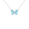 Blue Rhinestone Butterfly Charm Necklace