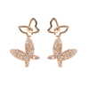 In-stock butterfly love flower cubic zirconia earring