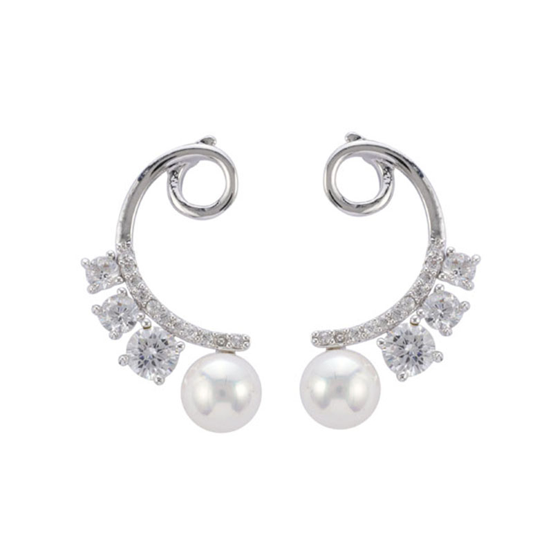 In-stock Basic Pearl Cz Earrings $1.73-2.33