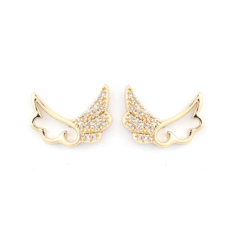  Wing Cubic Zirconia Stud Earrings