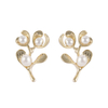 In-stock Matte Gold Plated Pearl Earrings