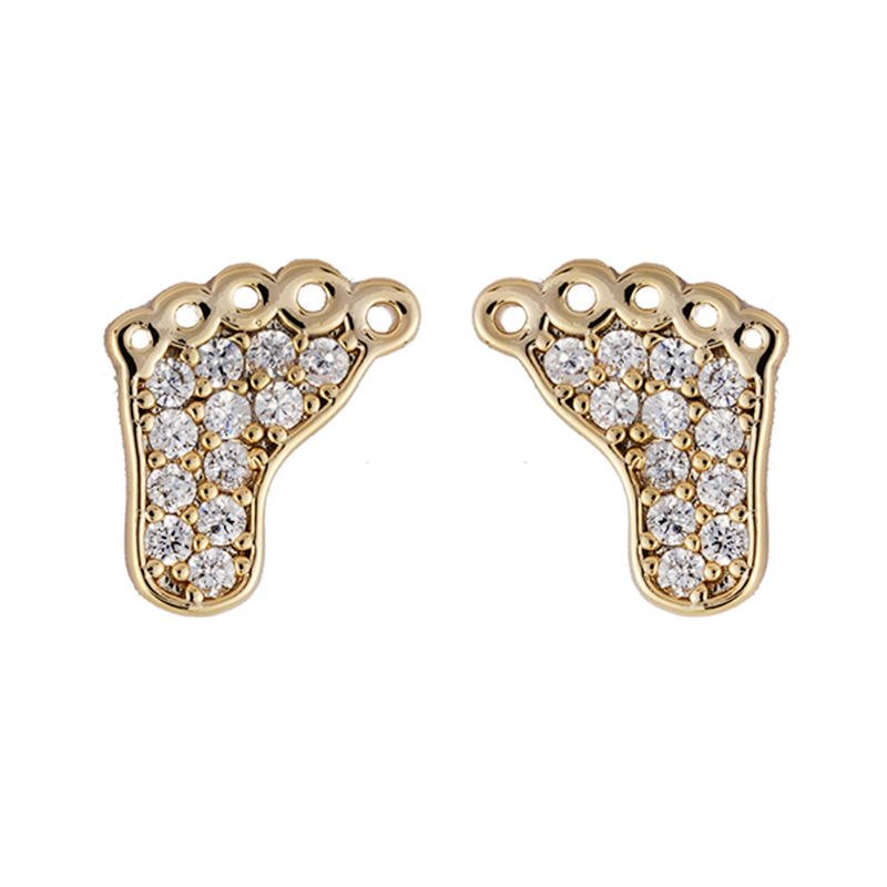  Footprint Cz Earrings