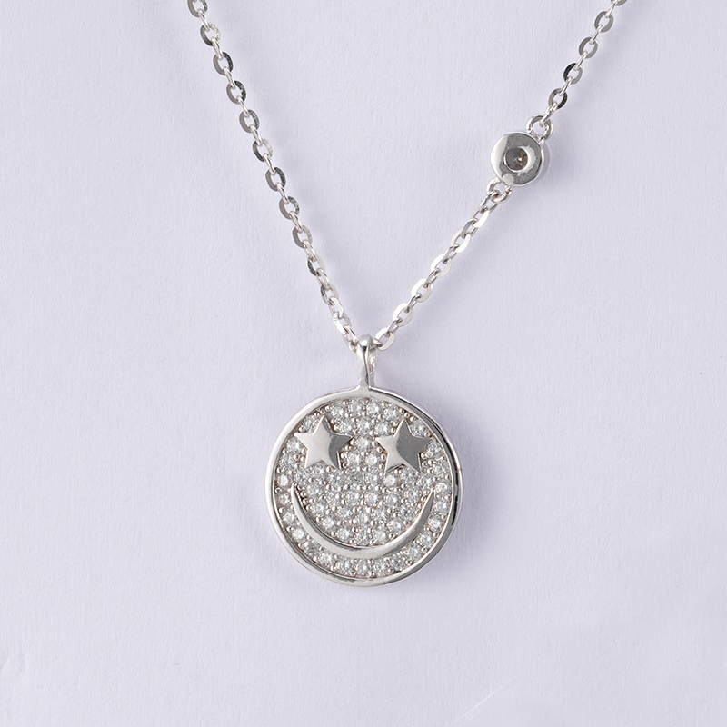 Smiling Face Pendant Necklace in Stock