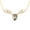 Blue Rhinestone Antler Necklace